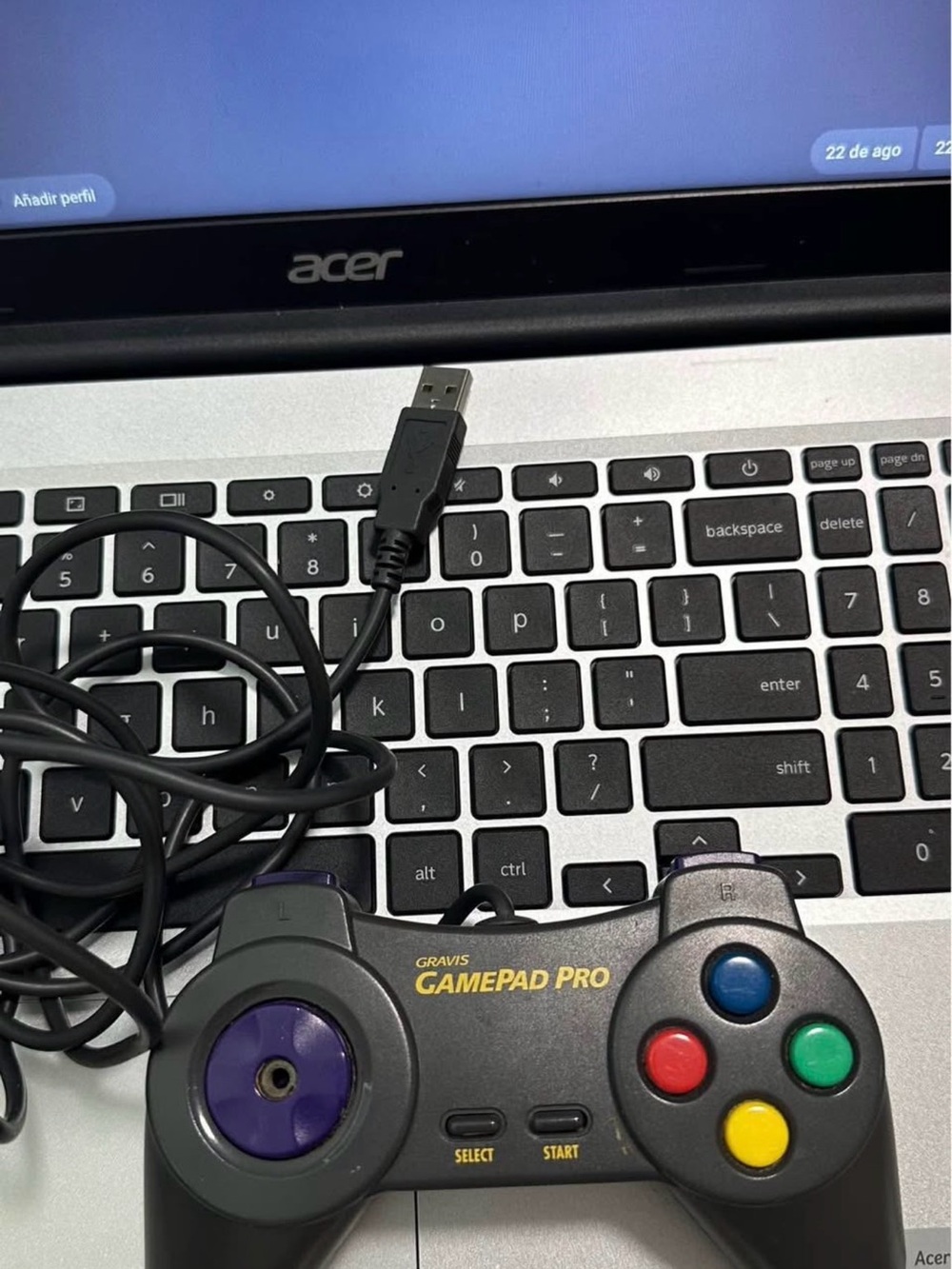 Gravis Gamepad Pro Wired Controller - Black with Color Buttons
